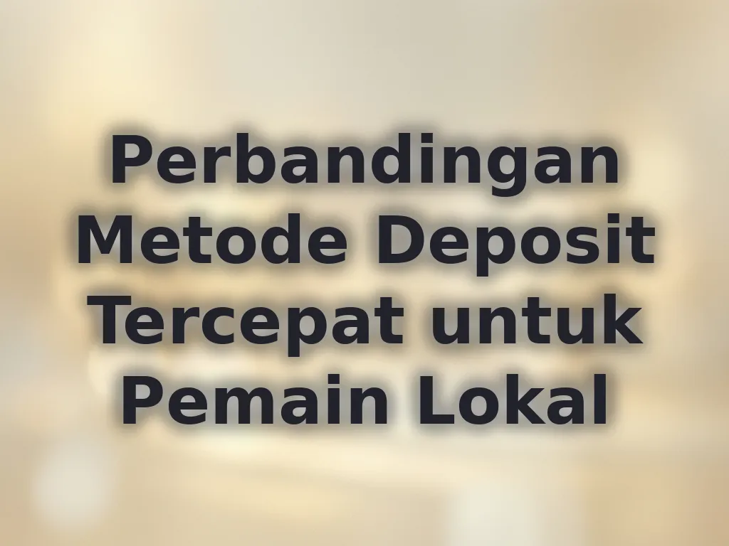 Perbandingan Metode Deposit Tercepat untuk Pemain Lokal